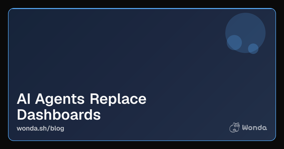 Terminal window with AI agent commands floating above a fading marketing dashboard