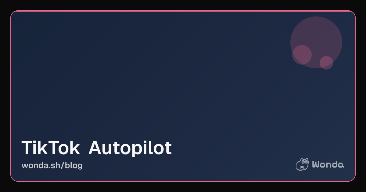 Terminal dashboard showing a TikTok automation workflow with research, generation, and publishing steps